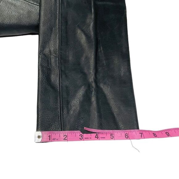 Vintage Leather Gallery Black Leather Lace Front Pants - Size 8 - Picture 10 of 11